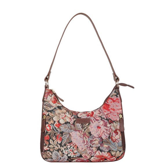 Floral Pattern Tapestry Fabric Hobo Bag For Women | Shoulder Sling Bag - Picture 1 of 9